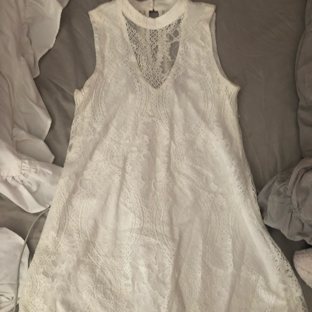 Lace High Neck Dress